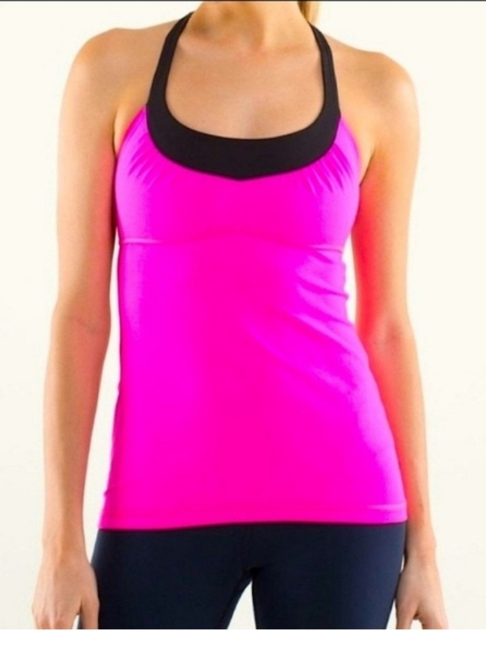 Lululemon Scoop Me Up Tank Top, Raspberry Glo Light/Black, Size 2 or XS - Picture 2 of 9